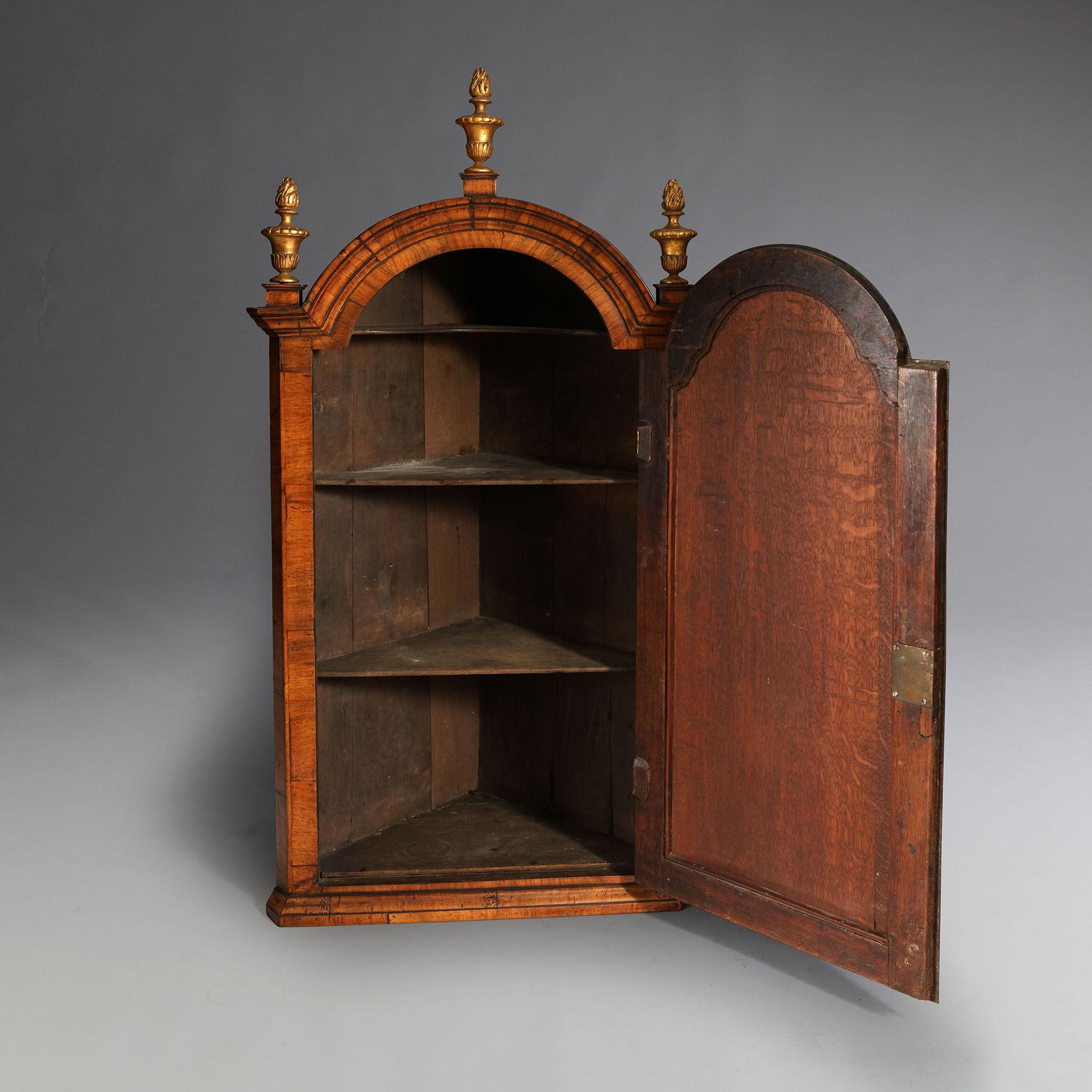 English Queen Anne Corner Cupboard For Sale