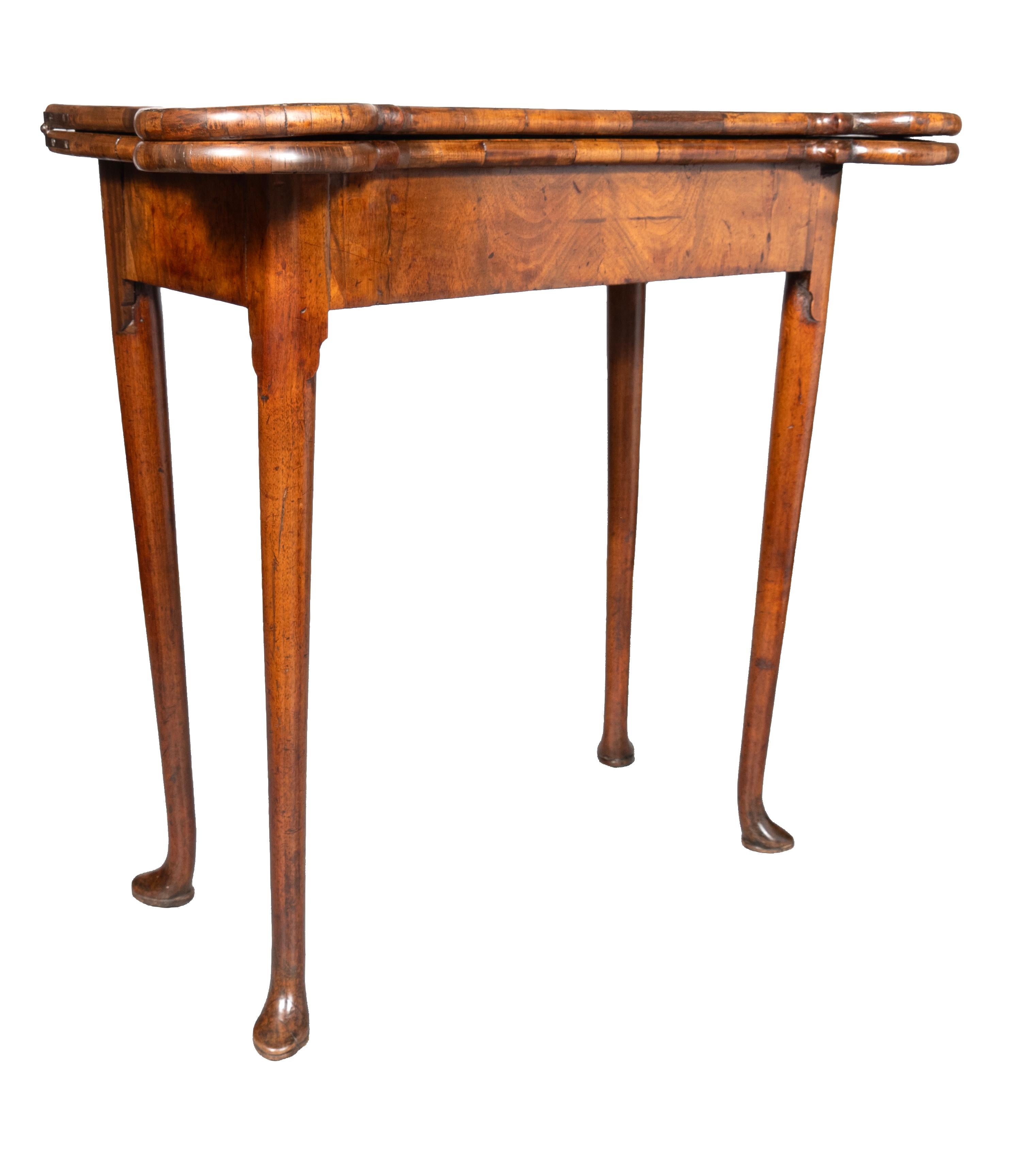 English Queen Anne Walnut Games Table For Sale