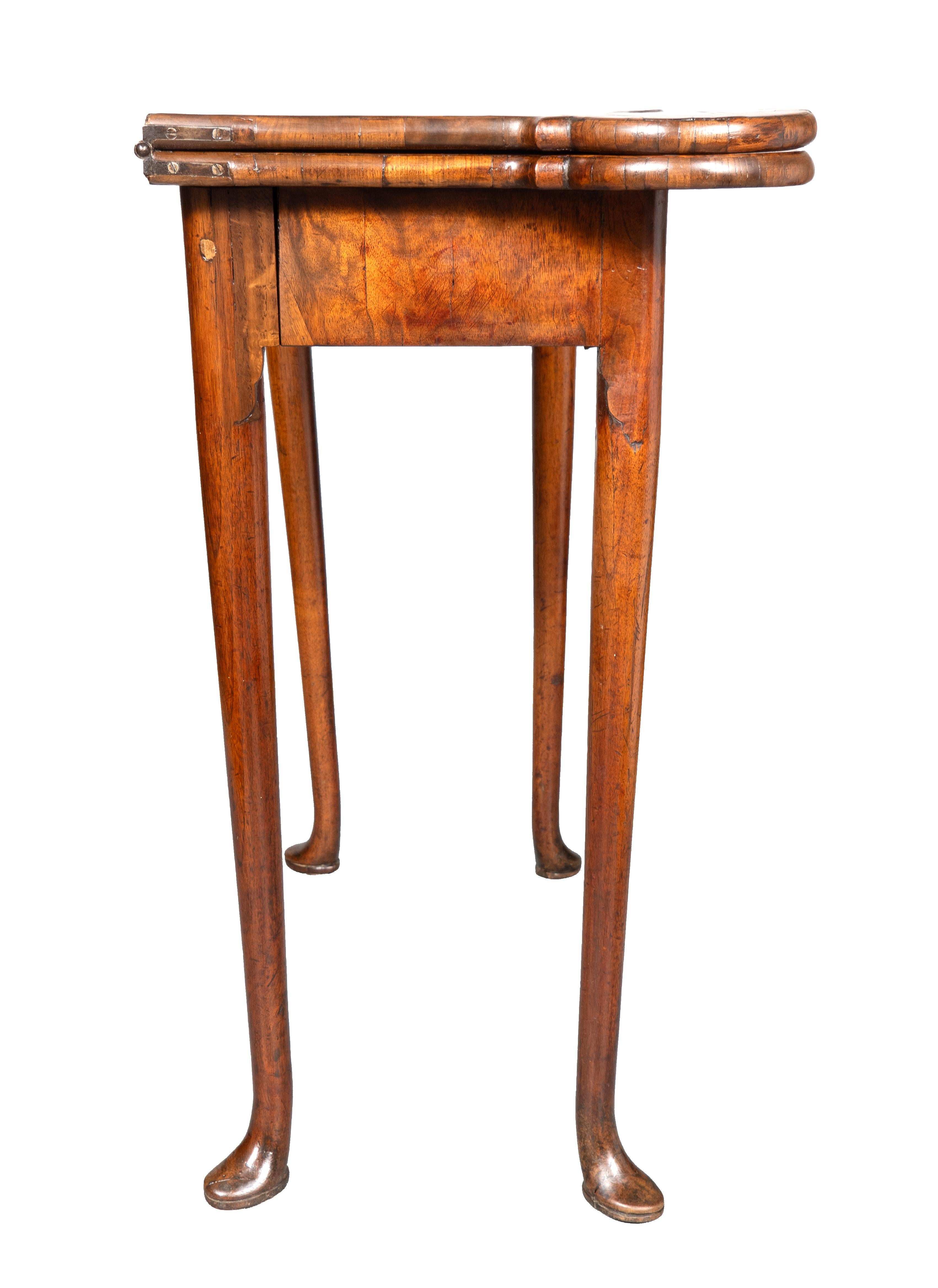 Queen Anne Walnut Games Table In Good Condition For Sale In Essex, MA