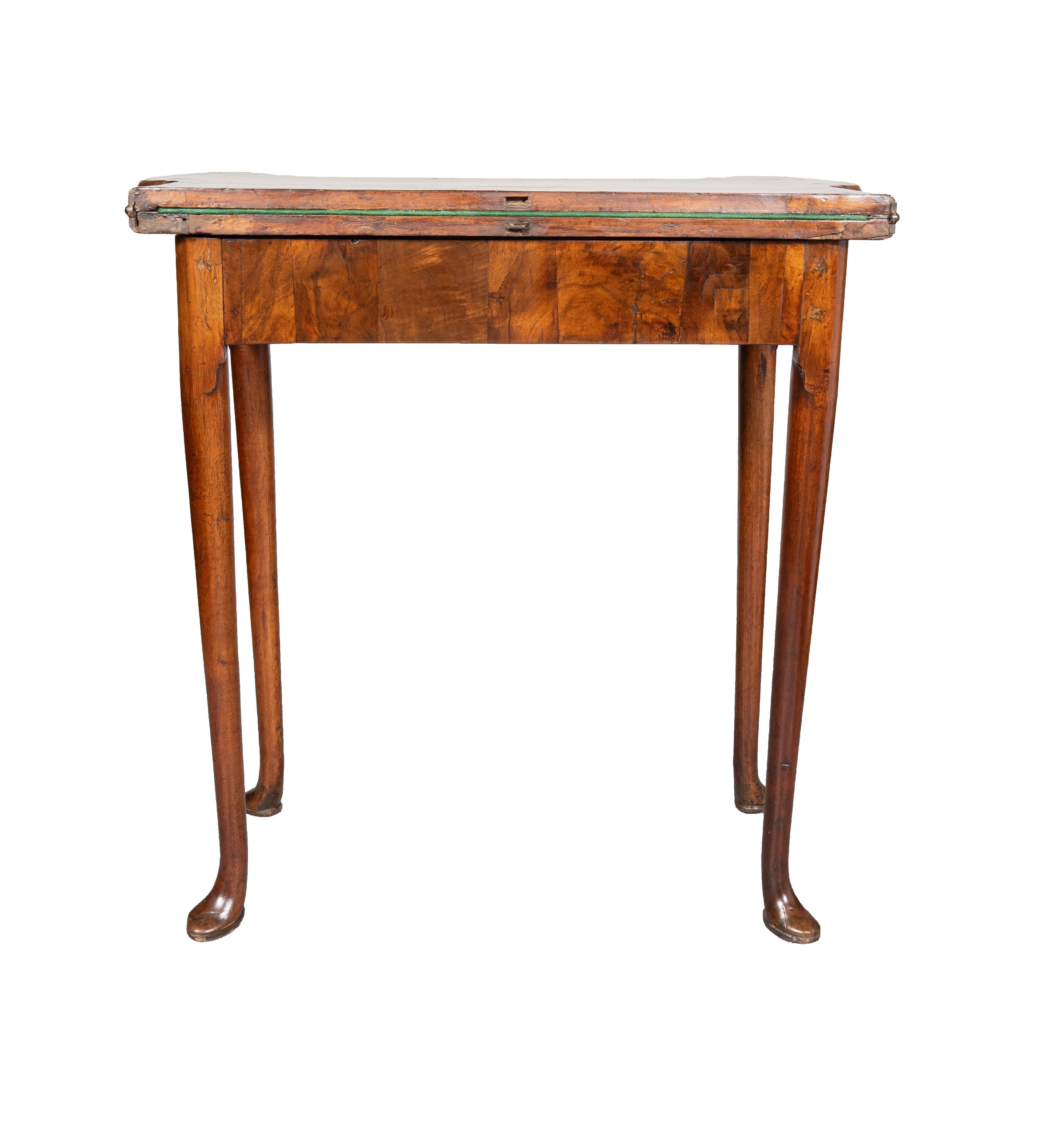 Early 18th Century Queen Anne Walnut Games Table For Sale