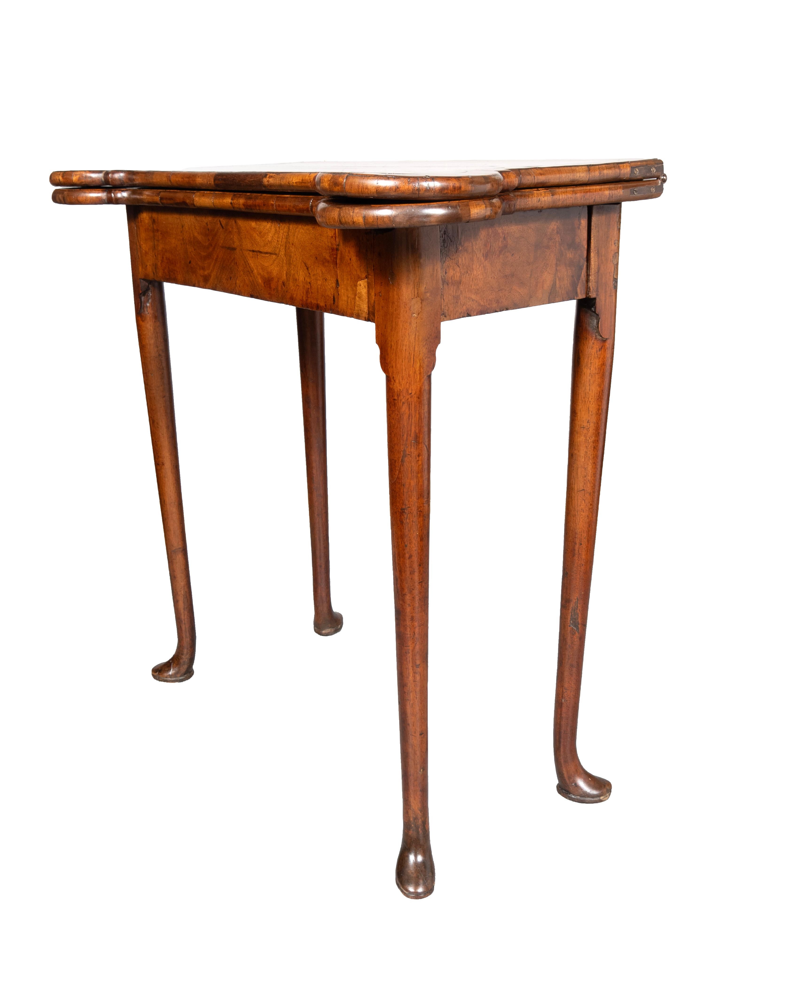 Queen Anne Walnut Games Table For Sale 2