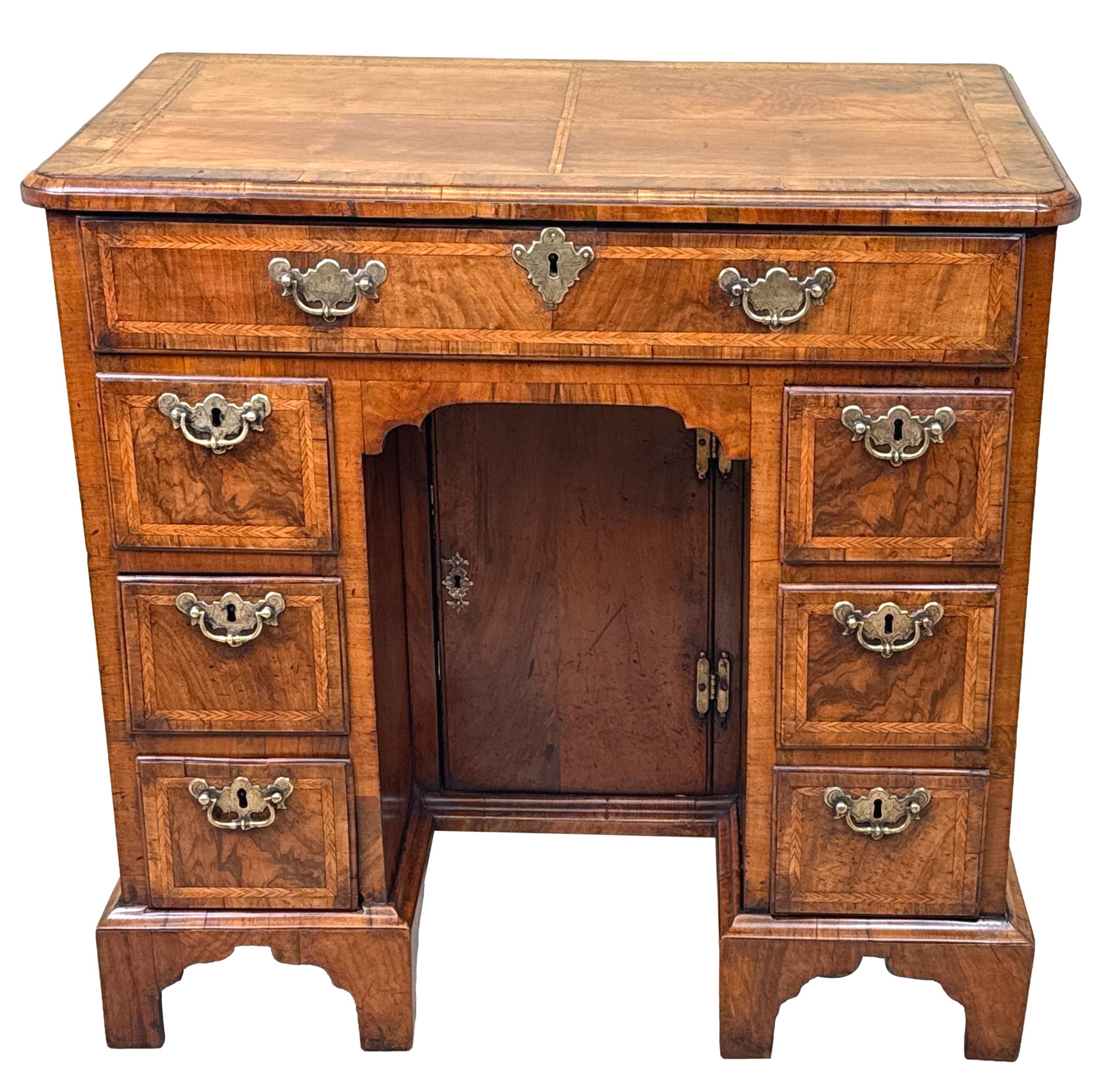 Queen Anne Walnut Kneehole Desk 7