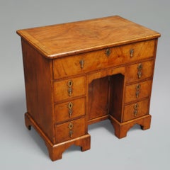 Queen Anne Walnut Kneehole Desk