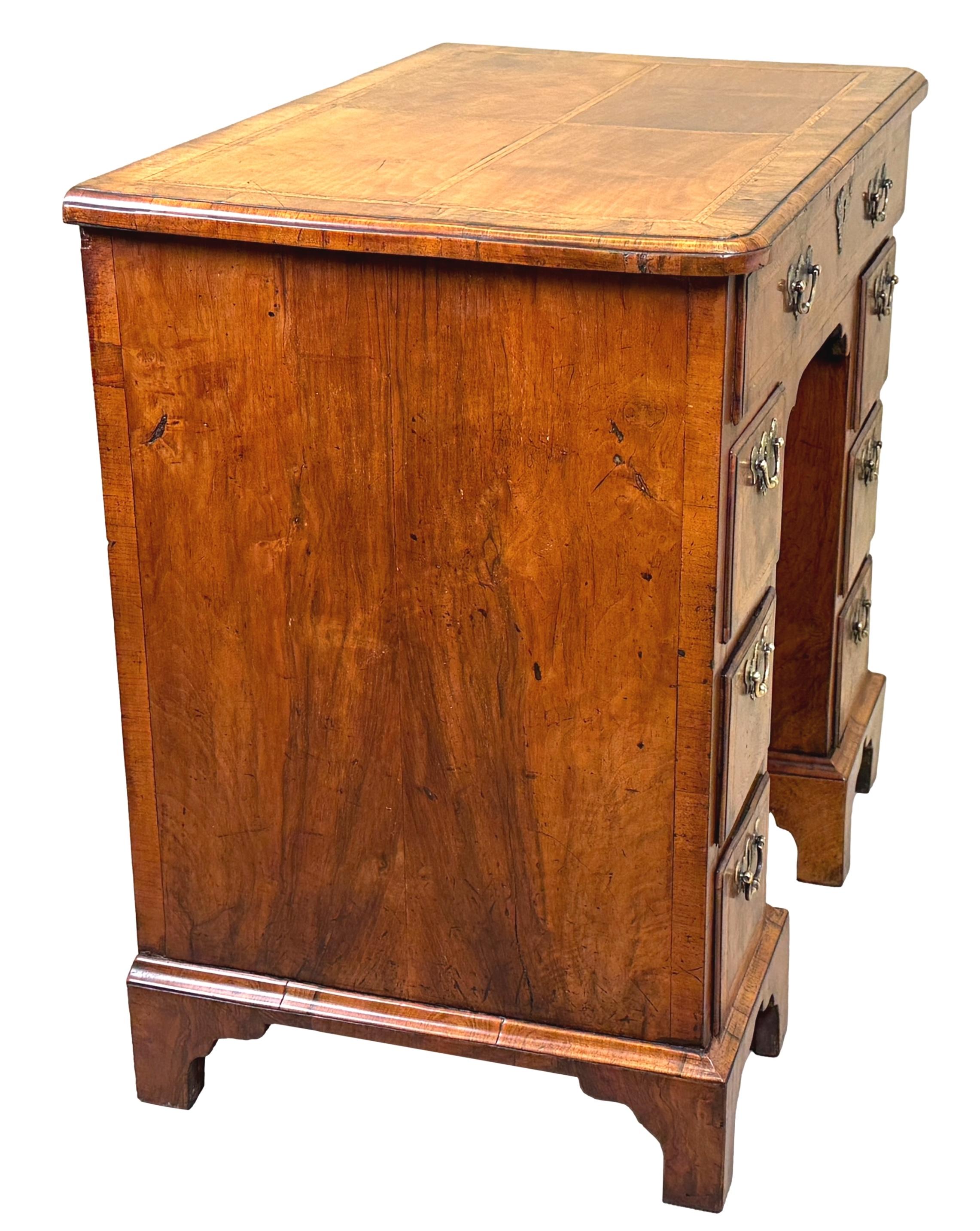 Queen Anne Walnut Kneehole Desk 1