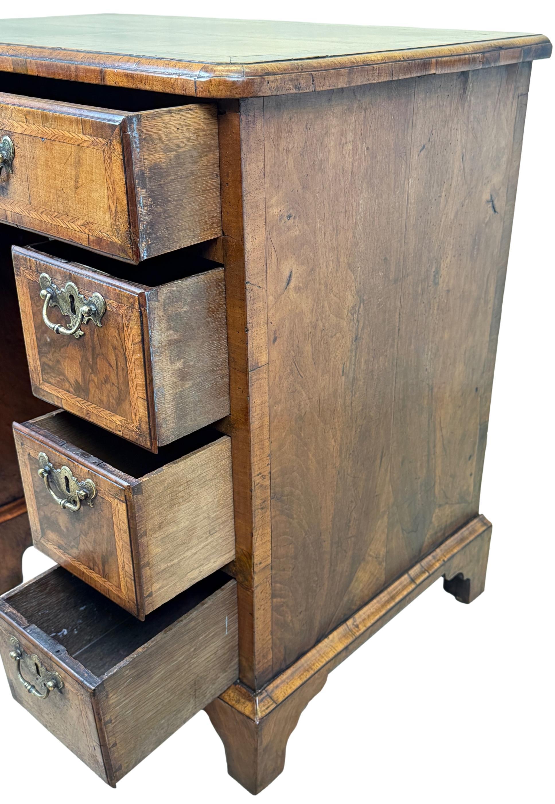 Queen Anne Walnut Kneehole Desk 4