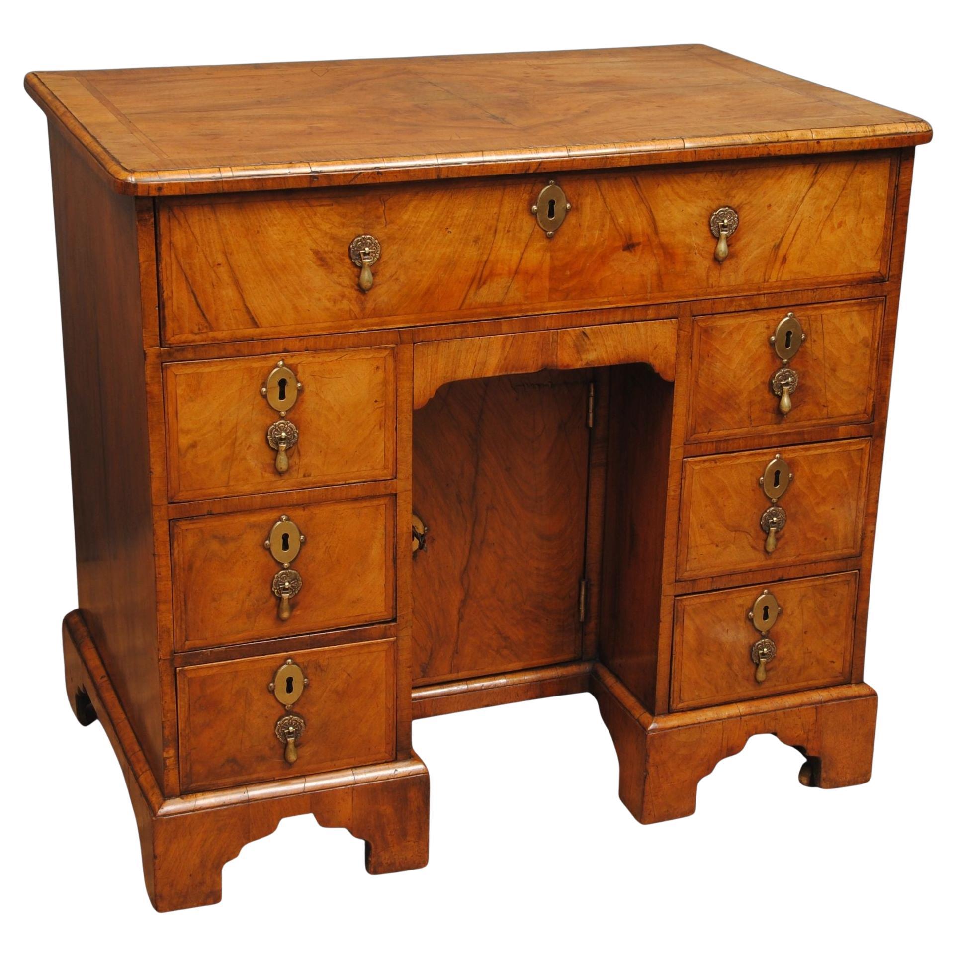 Queen Anne Walnut Kneehole Desk