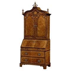 Queen Anne Walnut Secretary with Chinoiserie Decorated Interior