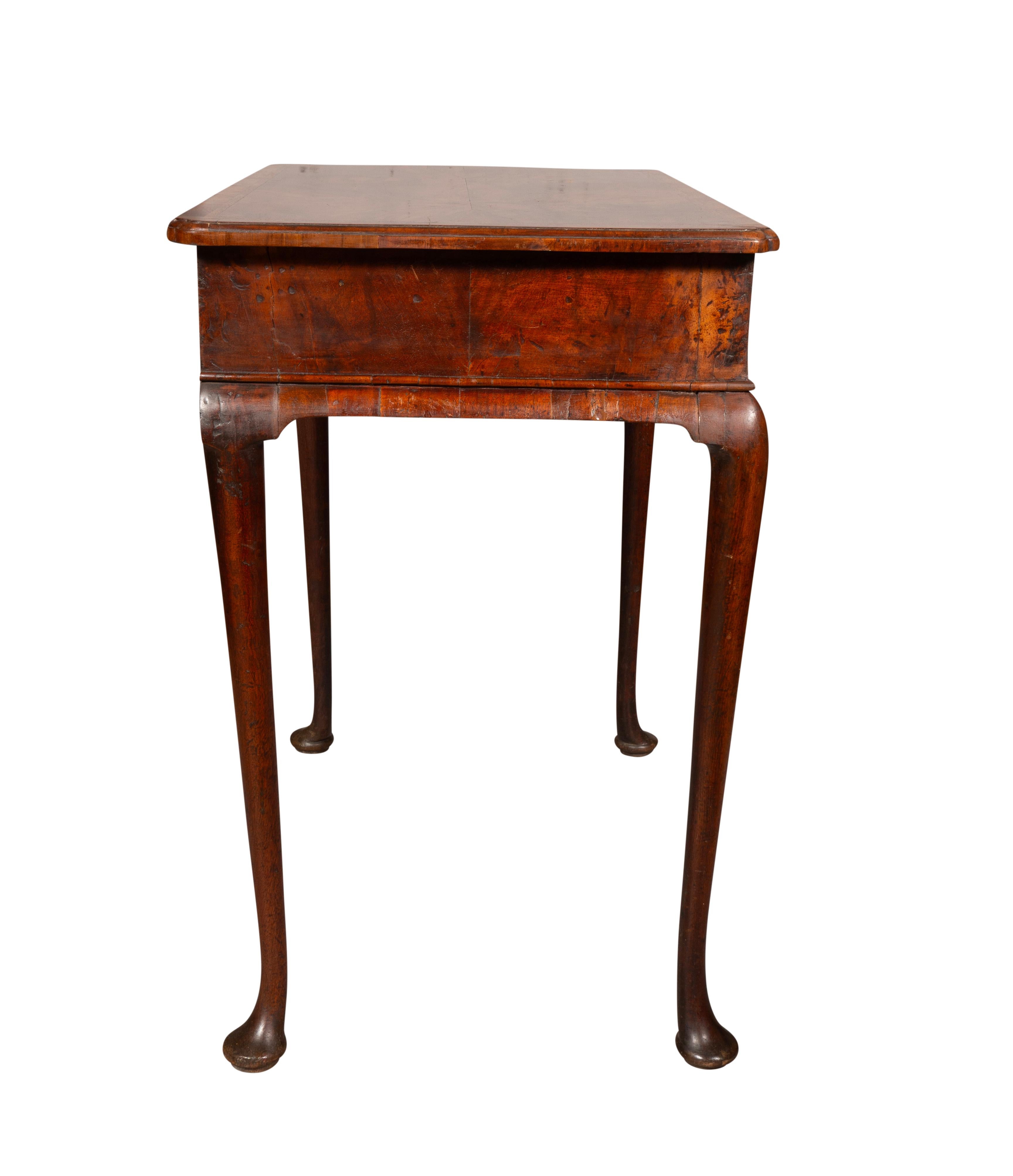 Brass Queen Anne Walnut Table