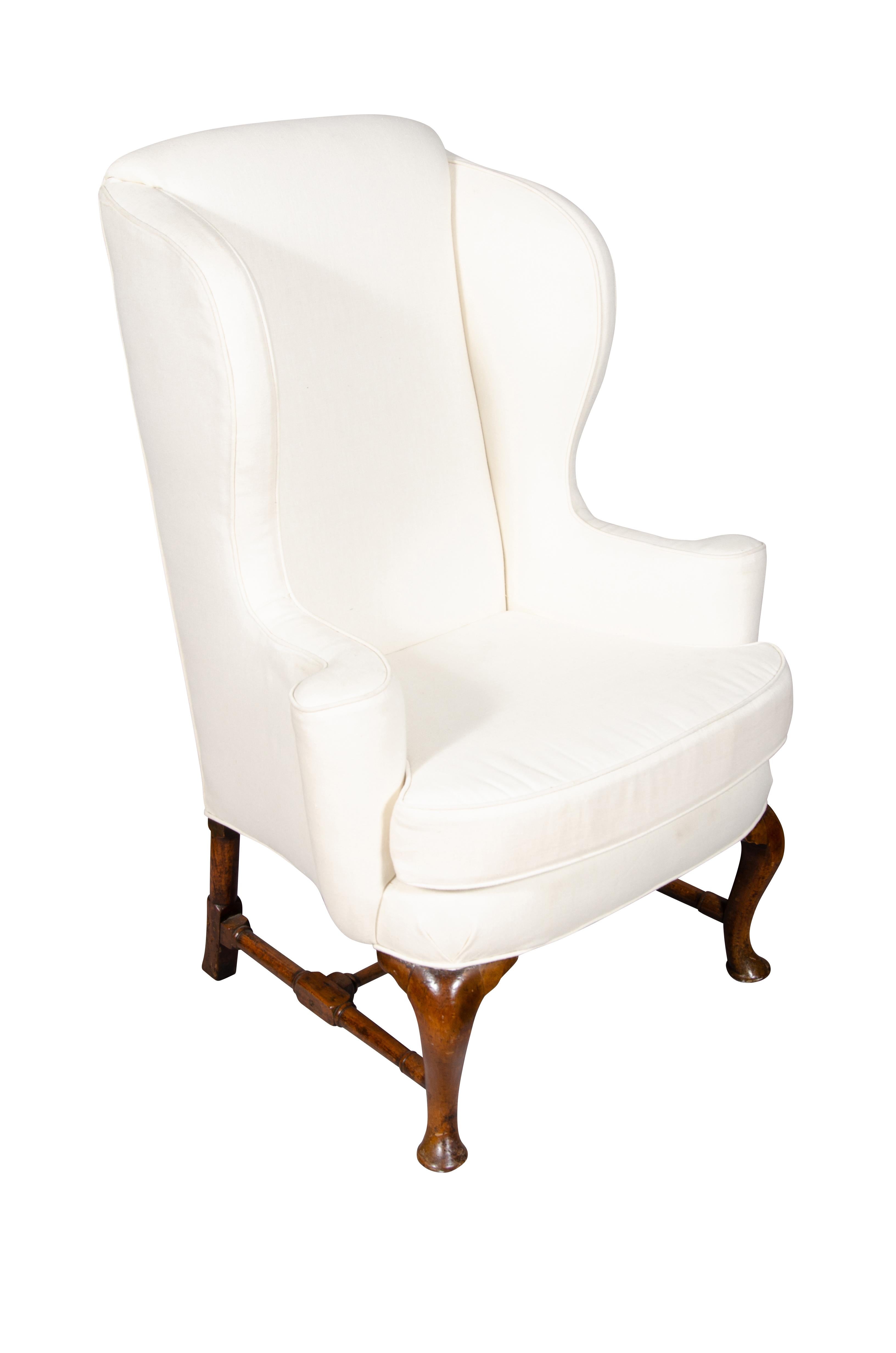 English Queen Anne Walnut Wing Chair