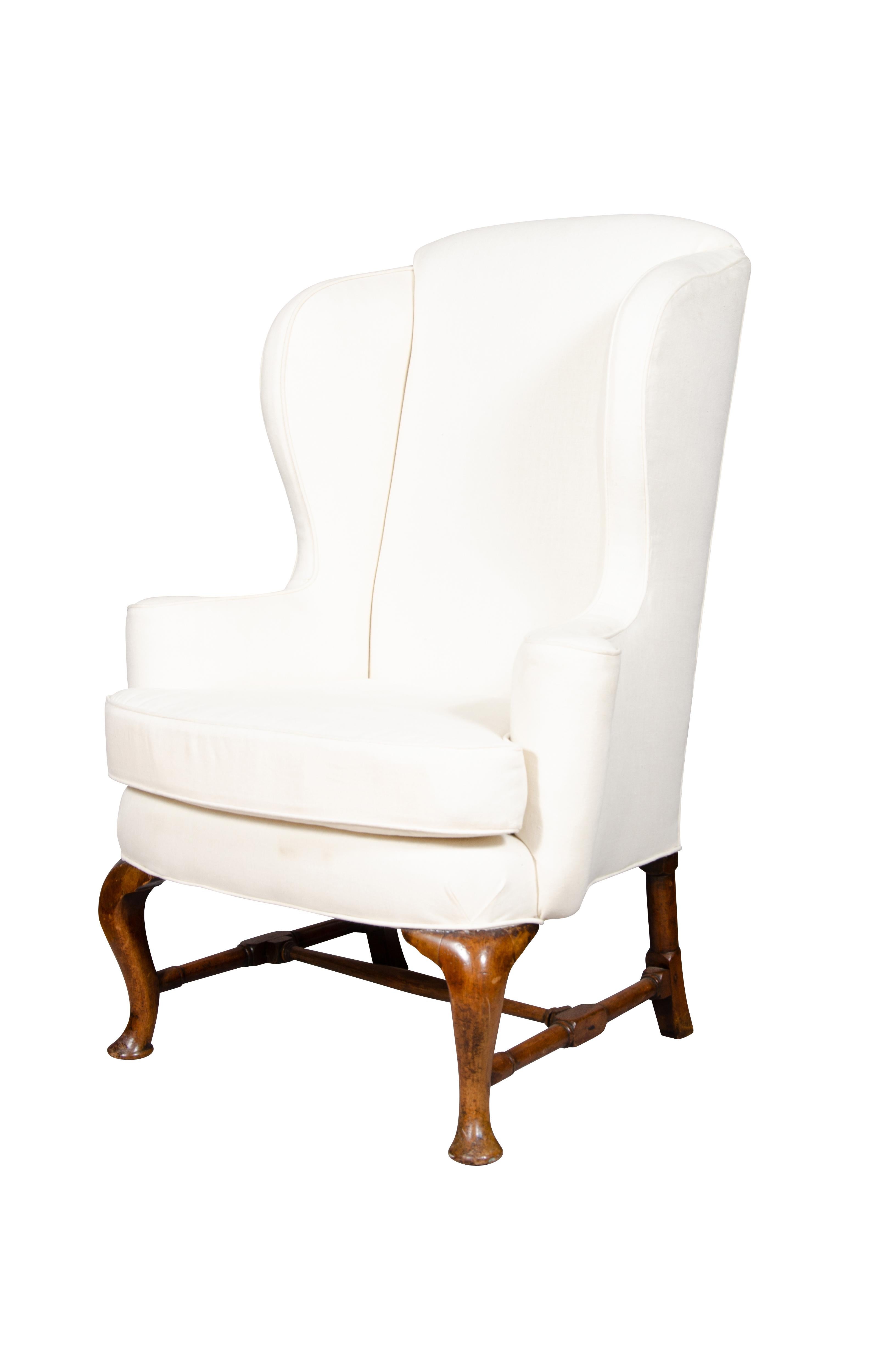 Queen Anne Walnut Wing Chair 3