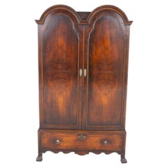 Queen Anne Wardrobe Walnut Double Dome Revival Closet