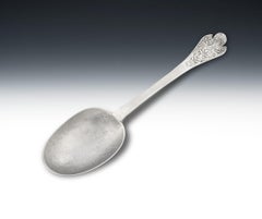 Queen Anne West Country Laceback Trefid Betrothal Spoon by Richard Sweet II