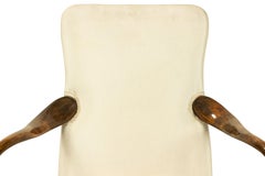 Queen Anne White Upholstered Walnut Arm Chair