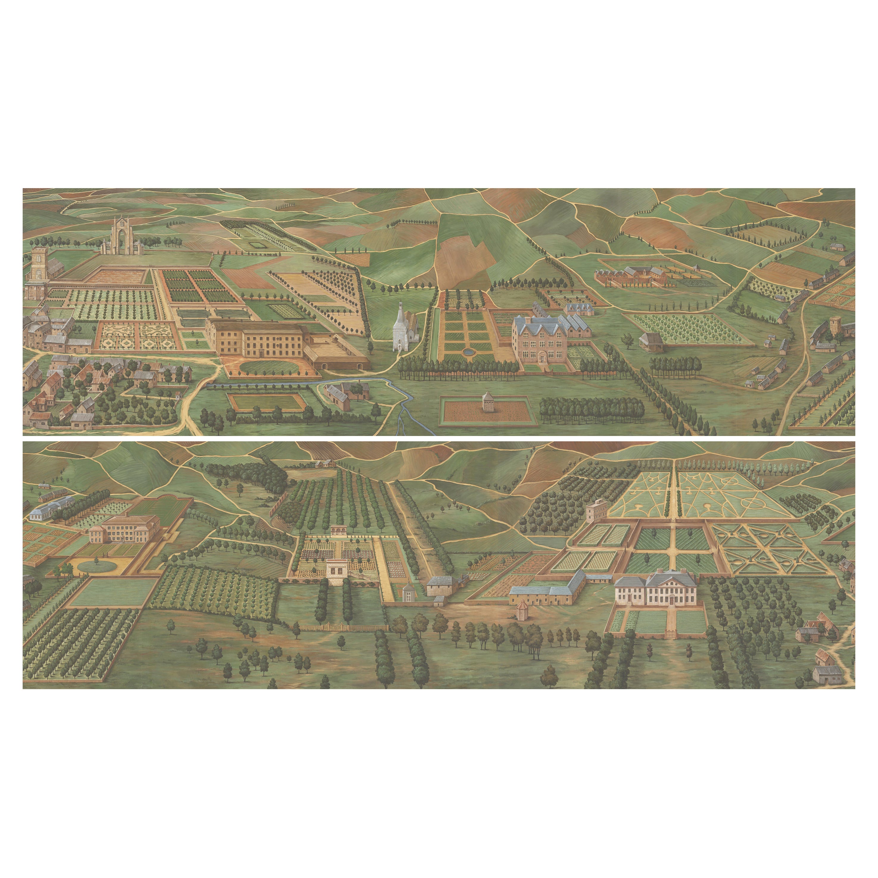 Queen Ann
s Views Hand Painted Wallpaper For Sale