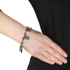 Queen Baby Charm Bracelet, Sterling Silver Toggle Clasp Women's