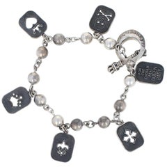 Queen Baby Charm Bracelet, Sterling Silver Toggle Clasp Women's