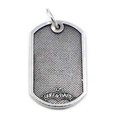 Queen Baby Sterling Silver Baby Dog Tag Cross Pendant