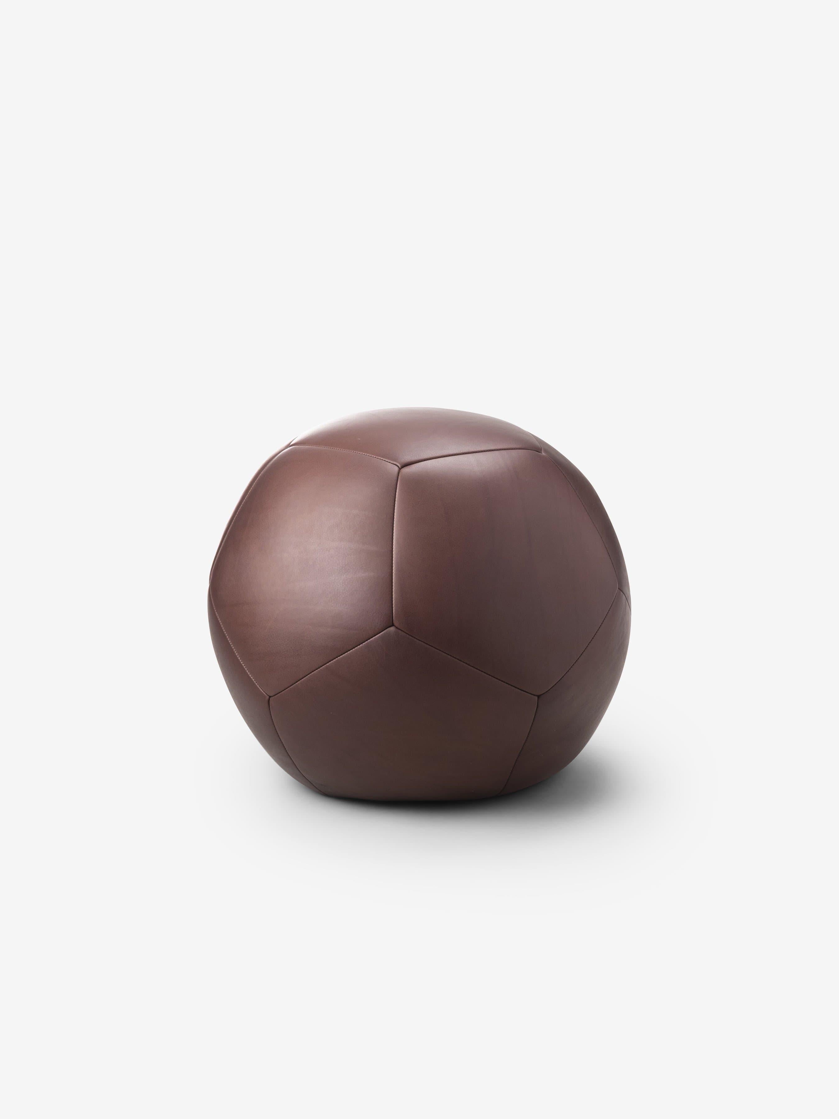 Leather Queen Ball Ottoman by Moses Nadel For Sale