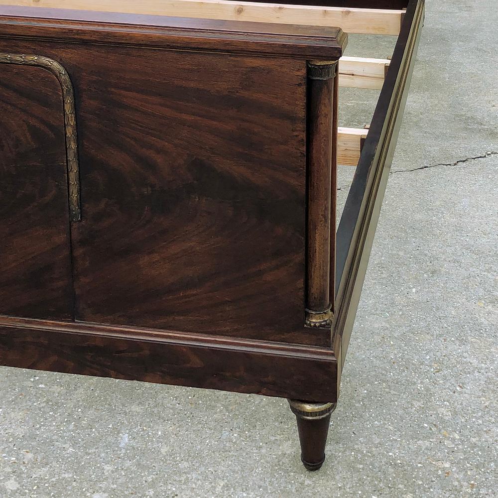 Queen Bed, Antique French Neoclassical in Mahogany 3