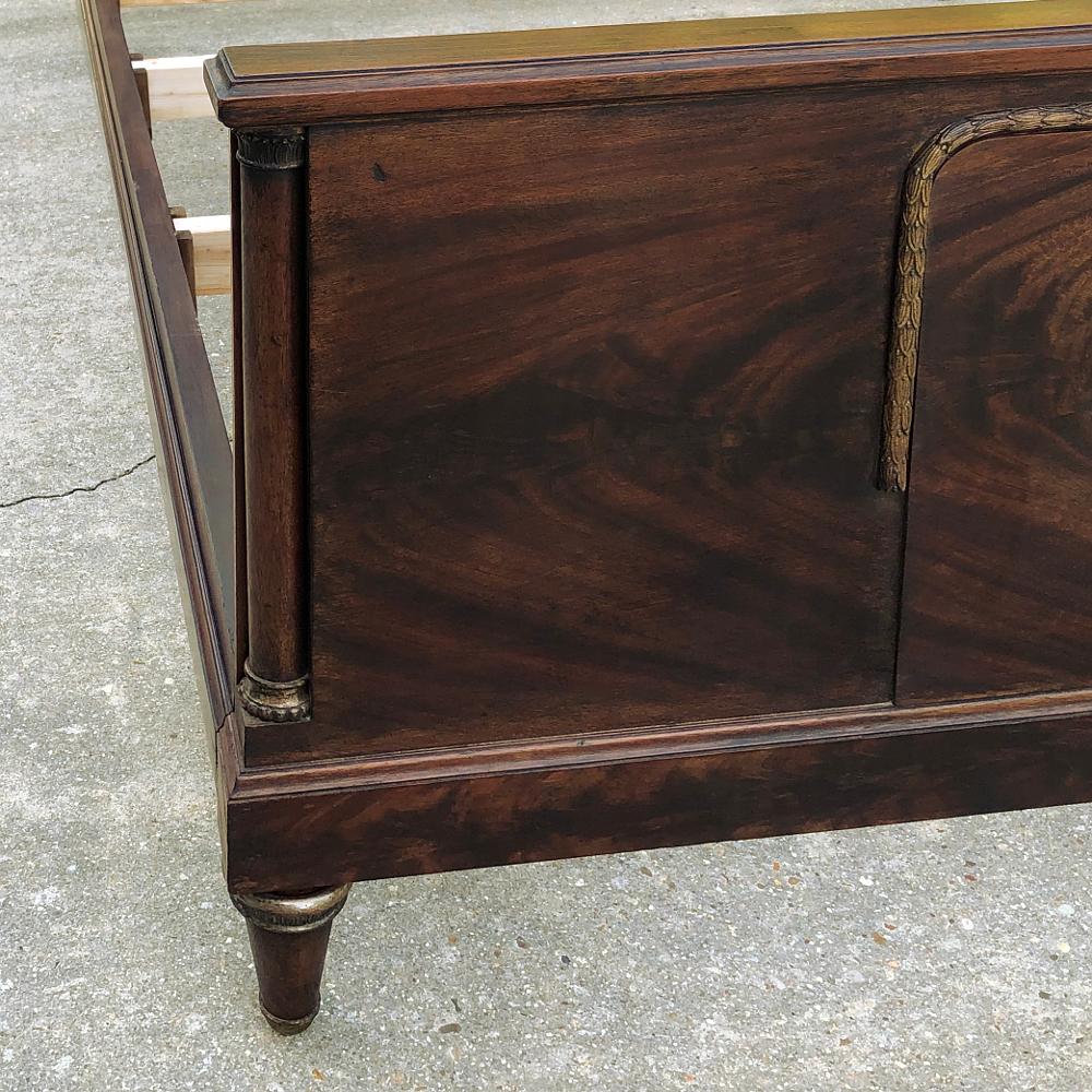 Queen Bed, Antique French Neoclassical in Mahogany 4