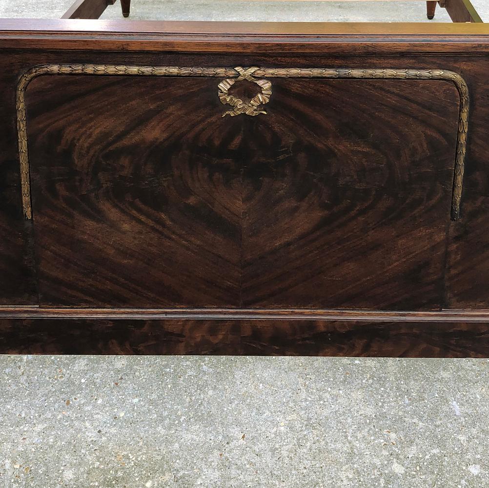 Queen Bed, Antique French Neoclassical in Mahogany 2