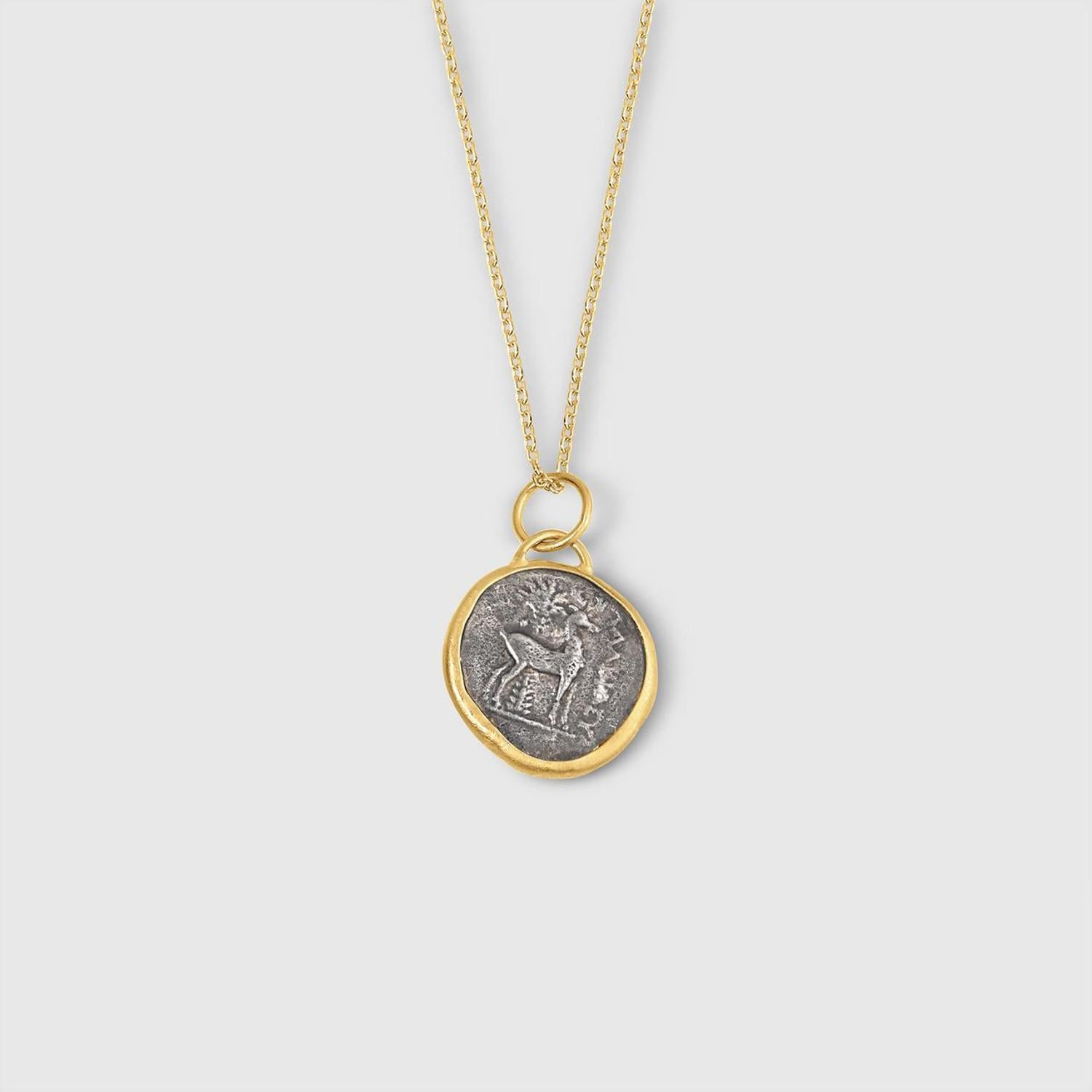 Queen Bee Ephesus Coin Tetra Drachm Pendant Charm Coin Amulet w/ Diamonds In New Condition In Bozeman, MT