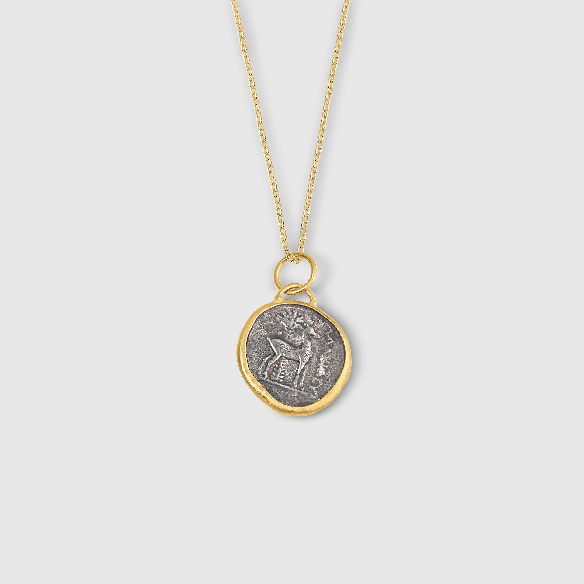 Queen Bee Ephesus Coin Tetra Drachm Pendant Charm Coin Amulet w/ Diamonds 1