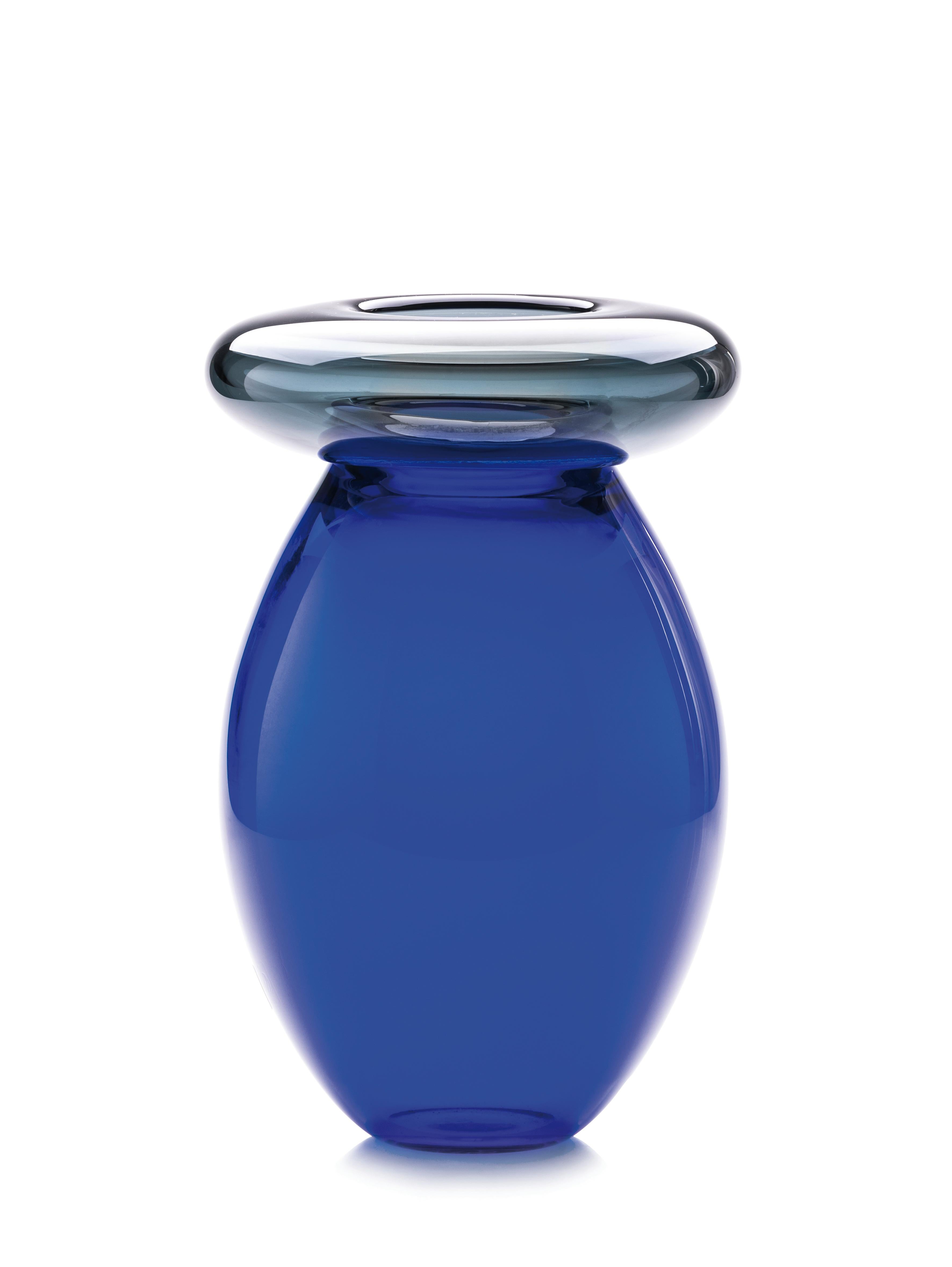 Post-Modern Queen Blue Vase by Purho For Sale