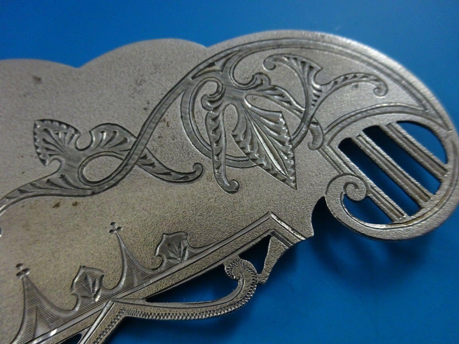 Queen by Knowles Coin Silver Fish Serving Set Frosted Brite Cut Rare In Excellent Condition In Big Bend, WI