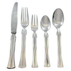 Vintage Queen Christina by Frigast Sterling Silver Flatware Set for 12 Service 65 Pieces