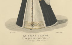 Queen Claude of France – Hand-Colored Historical Portrait Engraving, c.1900