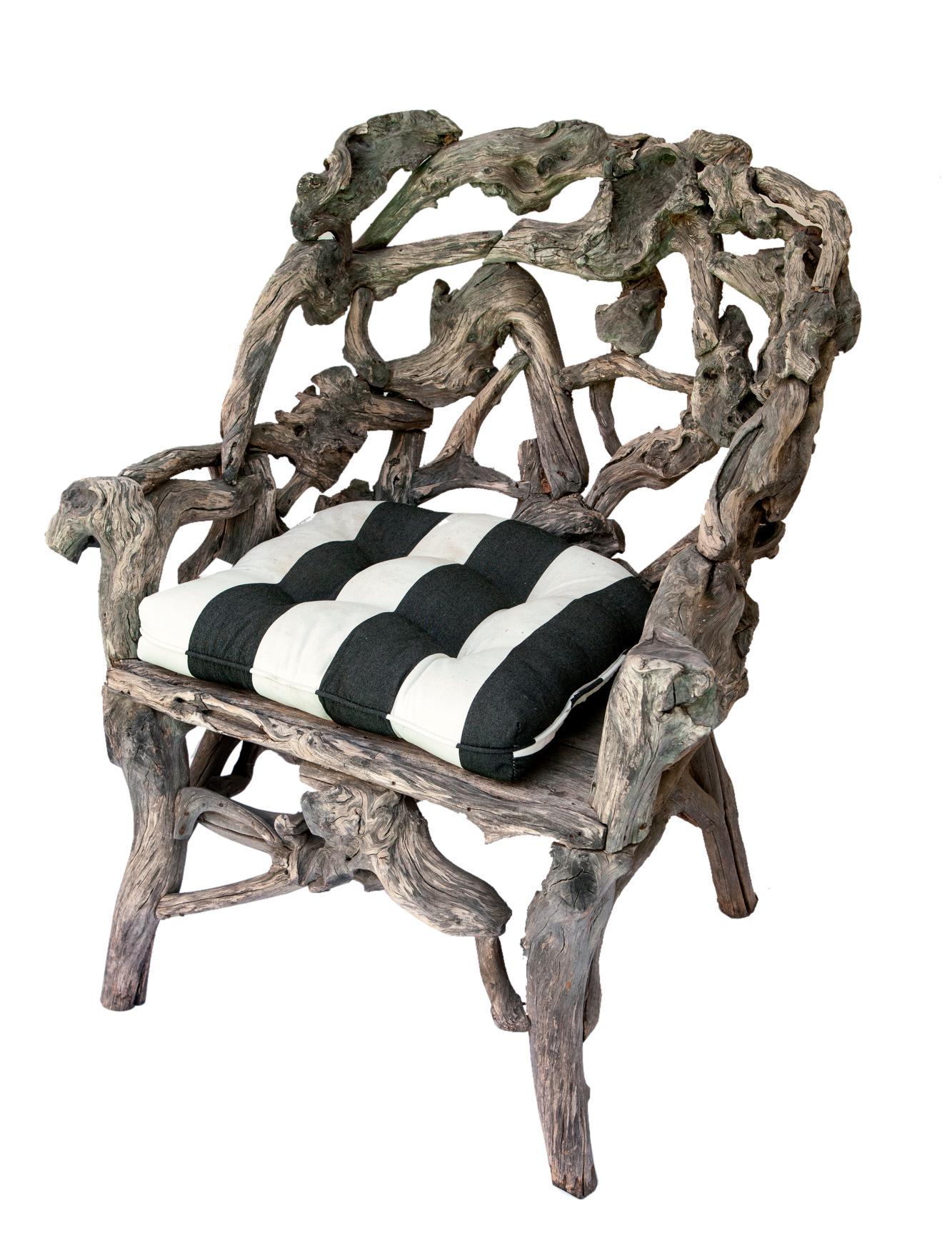 Central American Queen Driftwood & Teak Deck or Patio Chair