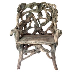 Vintage Queen Driftwood & Teak Deck or Patio Chair