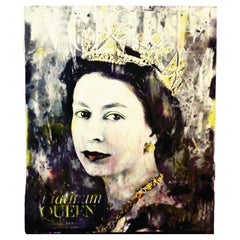 Peinture post-moderne de la reine Elisabetta II