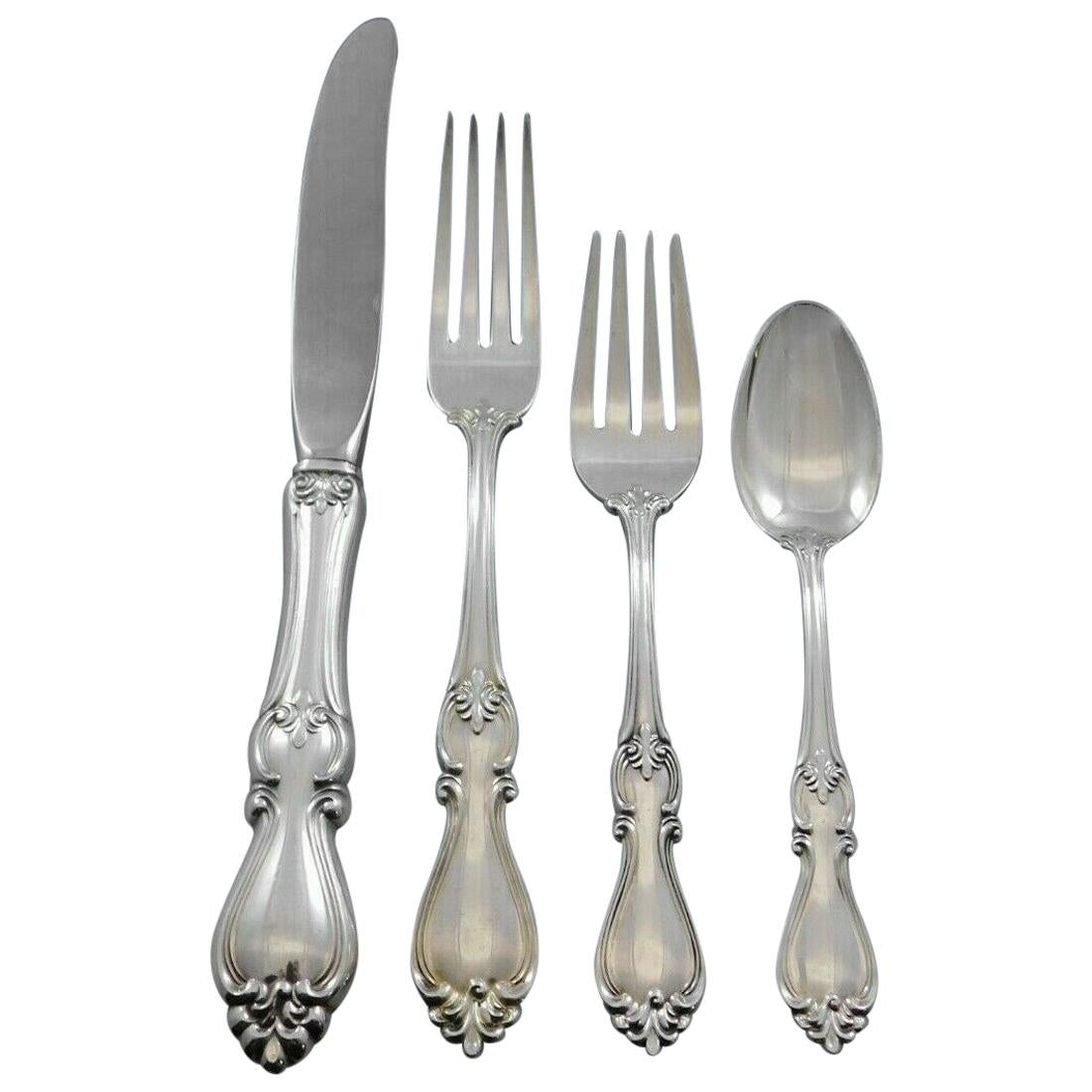 Queen Elizabeth I by Towle Sterling Silver Flatware Set 12 Service 48 Pcs Dinner For Sale