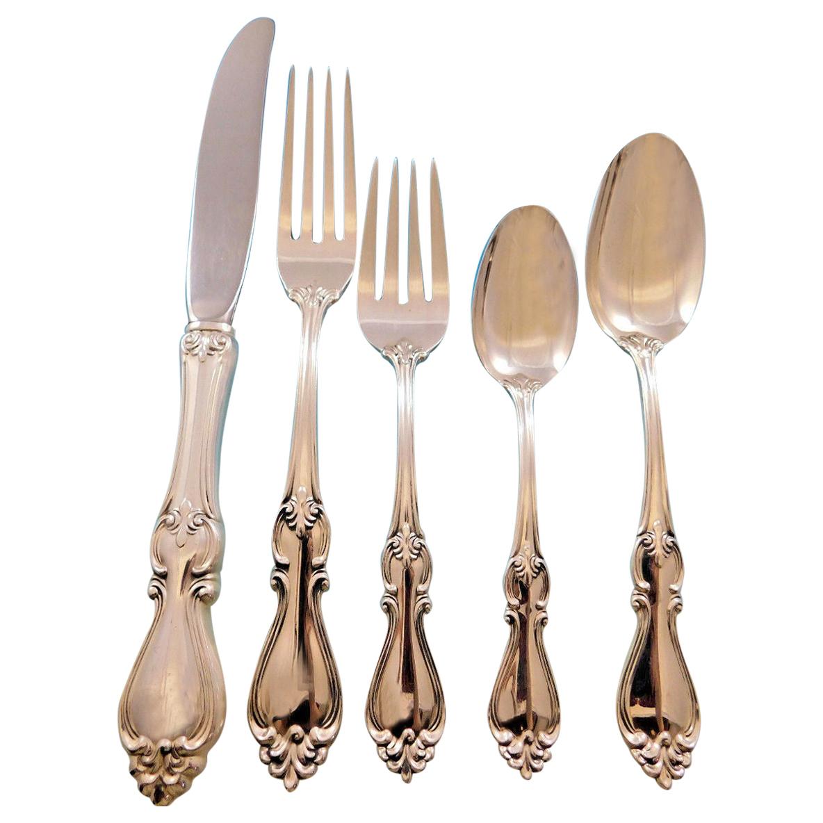 Set di posate in argento Sterling Queen Elizabeth I by Towle 8 Servizio da 40 pezzi per la cena