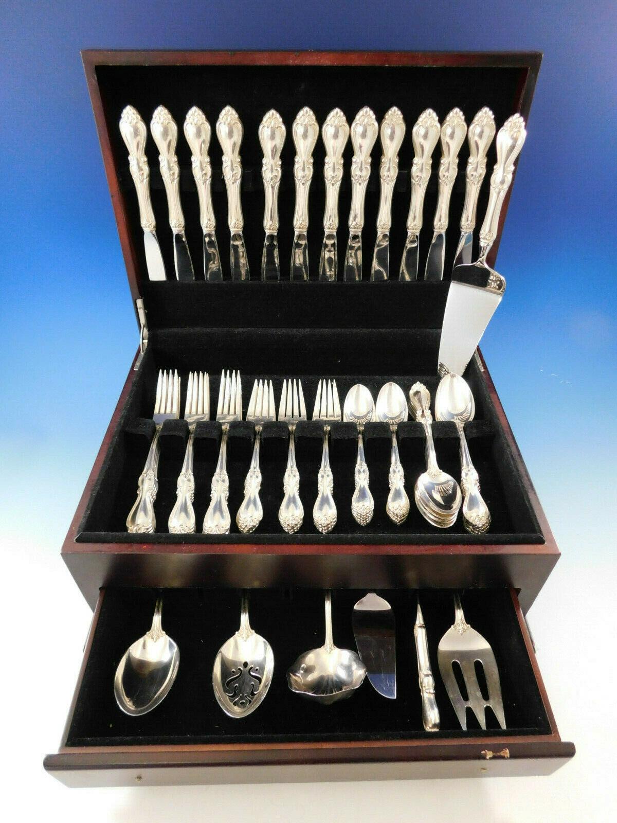 Queen Elizabeth I by Towle sterling silver flatware set - 67 pieces. This set includes:

12 knives, 9