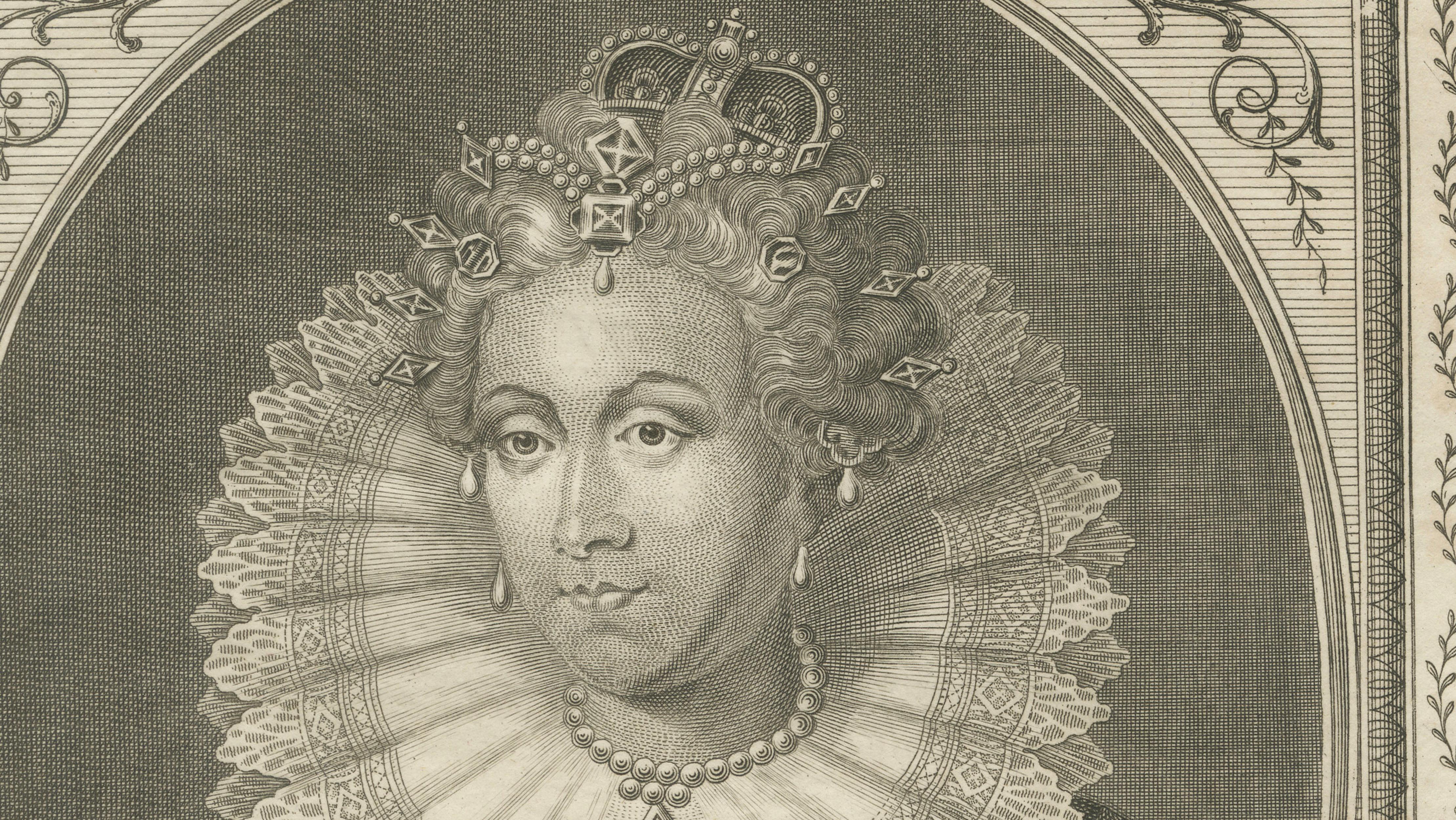 Queen Elizabeth I Portrait Engraving, Antique British Royal Print 1784