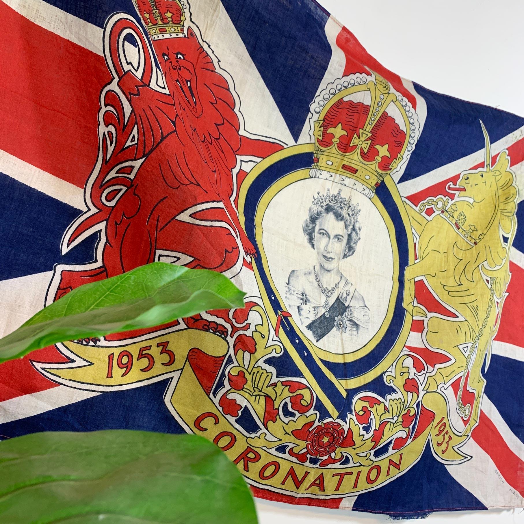 Empire Queen Elizabeth II 1953 Royal Coronation Flag