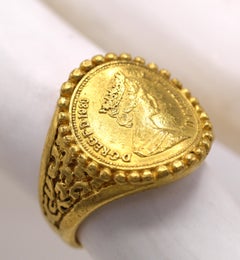 Queen Elizabeth II 24 Karat Gold Coin Ring