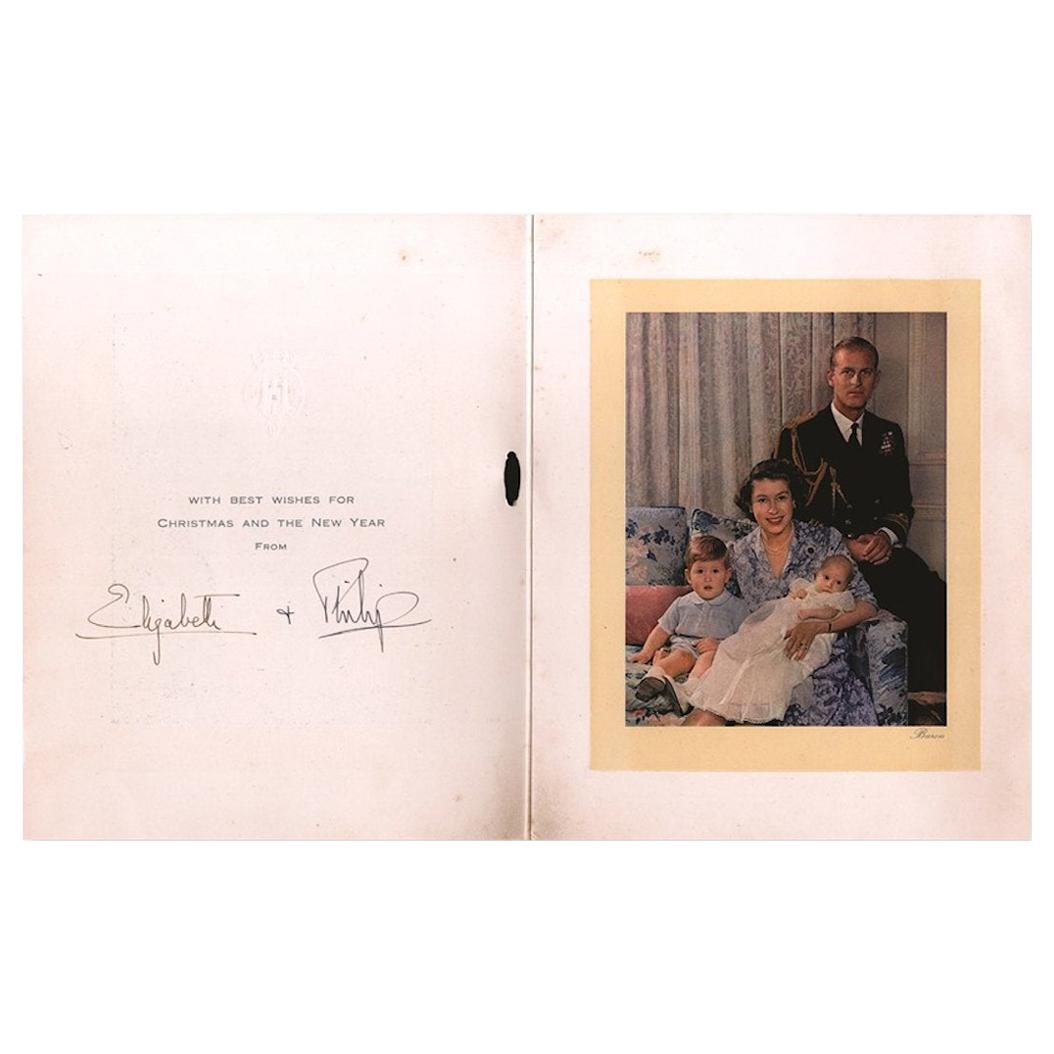 Queen Elizabeth II and Prince Philip 1950 Signed Royal Family Christmas Card