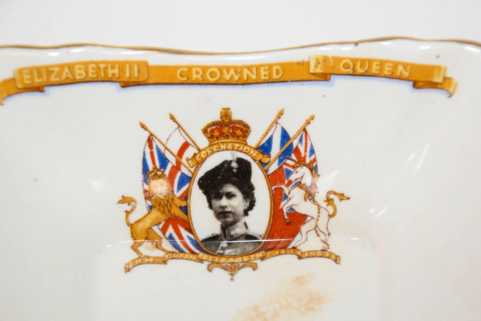 Queen Elizabeth II Coronation British Collector Porcelain Bowl England 1953 7