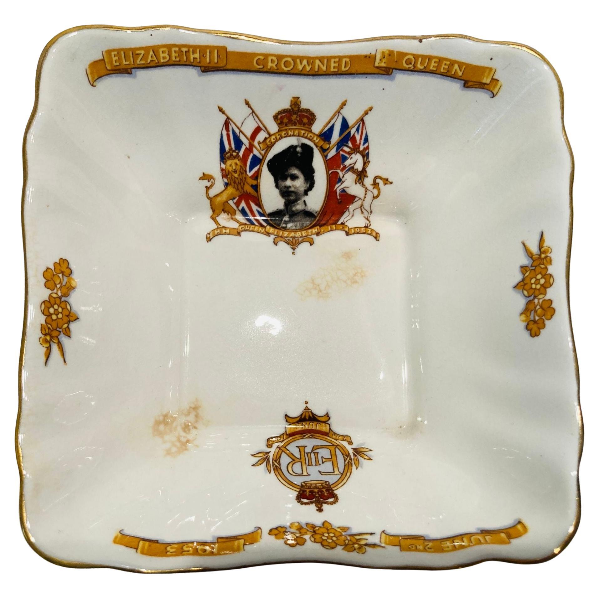 Queen Elizabeth II Coronation British Collector Porcelain Bowl England 1953