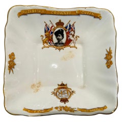 Vintage Queen Elizabeth II Coronation British Collector Porcelain Bowl England 1953