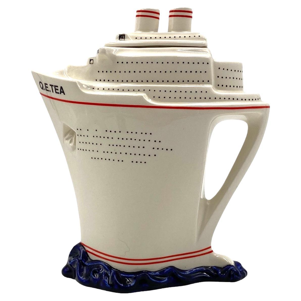 Queen Elizabeth II Cruise Ship Teapot, Paul Cardew, UK, 2000s For Sale
