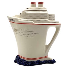 Used Queen Elizabeth II Cruise Ship Teapot, Paul Cardew, UK, 2000s