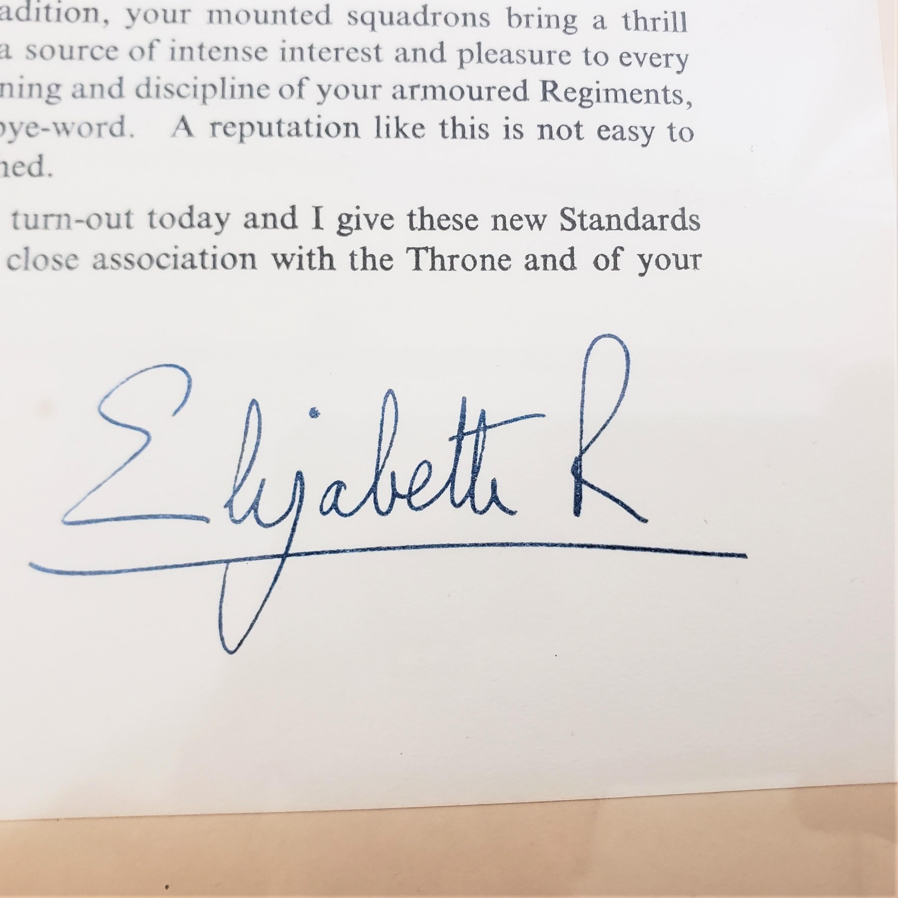 Mid-Century Modern Queen Elizabeth II Signed Letter for the Presentation of Standards 1963 & Photos