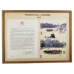Queen Elizabeth II Signed Letter for the Presentation of Standards 1963 & Photos