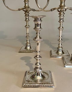 Queen Elizabeth II Silver Candelabra and Matching Candlesticks