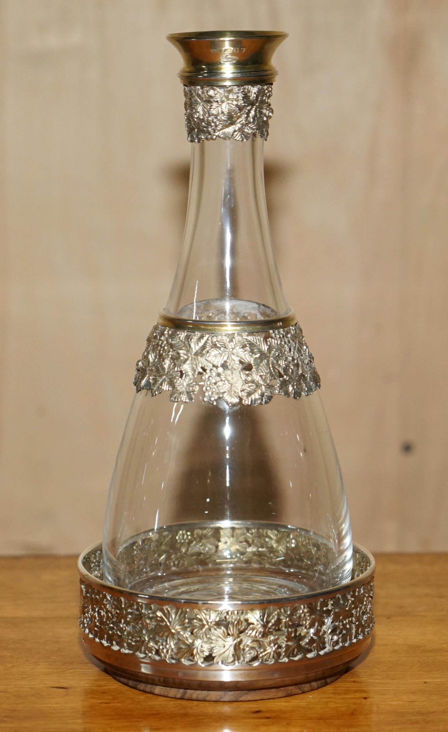 Queen Elizabeth II Sterling Silver Asprey Drinks Decanter Bar & Goblets Suite For Sale 4